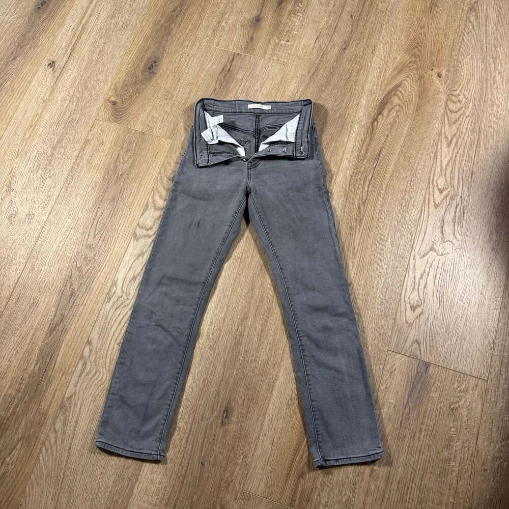 Levi’s Wedgie Straight Jeans Grey High Rise W24 L28 Vintage Fit Denim - Picture 6 of 8